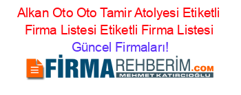 Alkan+Oto+Oto+Tamir+Atolyesi+Etiketli+Firma+Listesi+Etiketli+Firma+Listesi Güncel+Firmaları!