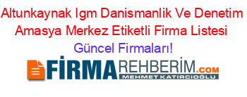 Altunkaynak+Igm+Danismanlik+Ve+Denetim+Amasya+Merkez+Etiketli+Firma+Listesi Güncel+Firmaları!