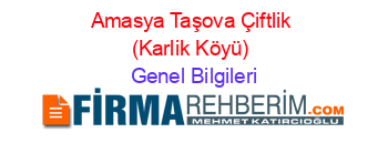 Amasya+Taşova+Çiftlik+(Karlik+Köyü) Genel+Bilgileri