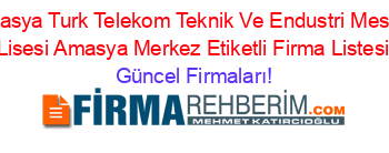 Amasya+Turk+Telekom+Teknik+Ve+Endustri+Meslek+Lisesi+Amasya+Merkez+Etiketli+Firma+Listesi Güncel+Firmaları!