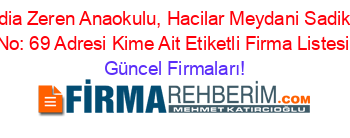 Amasya+Vedia+Zeren+Anaokulu,+Hacilar+Meydani+Sadik+Ahmet+Cd.+No:+69+Adresi+Kime+Ait+Etiketli+Firma+Listesi Güncel+Firmaları!