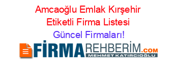 Amcaoğlu+Emlak+Kırşehir+Etiketli+Firma+Listesi Güncel+Firmaları!