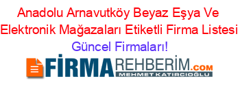 Anadolu+Arnavutköy+Beyaz+Eşya+Ve+Elektronik+Mağazaları+Etiketli+Firma+Listesi Güncel+Firmaları!