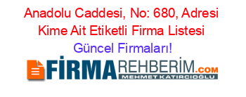 Anadolu+Caddesi,+No:+680,+Adresi+Kime+Ait+Etiketli+Firma+Listesi Güncel+Firmaları!
