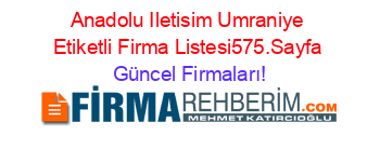 Anadolu+Iletisim+Umraniye+Etiketli+Firma+Listesi575.Sayfa Güncel+Firmaları!