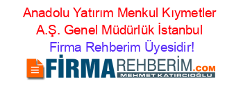 Anadolu+Yatırım+Menkul+Kıymetler+A.Ş.+Genel+Müdürlük+İstanbul Firma+Rehberim+Üyesidir!