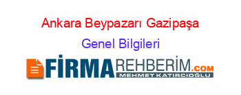 Ankara+Beypazarı+Gazipaşa Genel+Bilgileri