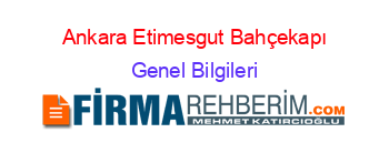 Ankara+Etimesgut+Bahçekapı Genel+Bilgileri