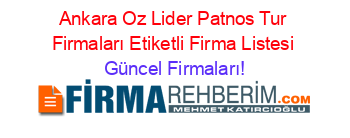 Ankara+Oz+Lider+Patnos+Tur+Firmaları+Etiketli+Firma+Listesi Güncel+Firmaları!