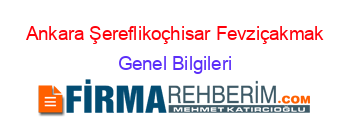 Ankara+Şereflikoçhisar+Fevziçakmak Genel+Bilgileri