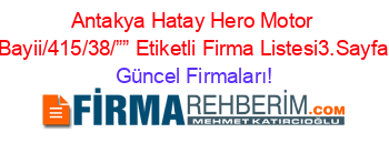 Antakya+Hatay+Hero+Motor+Bayii/415/38/””+Etiketli+Firma+Listesi3.Sayfa Güncel+Firmaları!