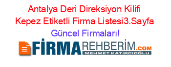 Antalya+Deri+Direksiyon+Kilifi+Kepez+Etiketli+Firma+Listesi3.Sayfa Güncel+Firmaları!