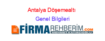 Antalya+Döşemealtı+ Genel+Bilgileri
