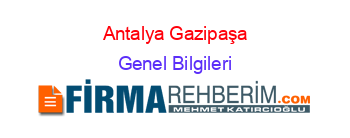 Antalya+Gazipaşa Genel+Bilgileri