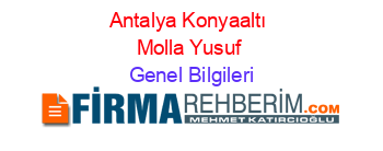 Antalya+Konyaaltı+Molla+Yusuf Genel+Bilgileri