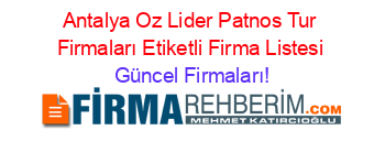 Antalya+Oz+Lider+Patnos+Tur+Firmaları+Etiketli+Firma+Listesi Güncel+Firmaları!