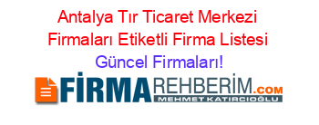 Antalya+Tır+Ticaret+Merkezi+Firmaları+Etiketli+Firma+Listesi Güncel+Firmaları!
