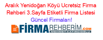 Aralık+Yenidoğan+Köyü+Ucretsiz+Firma+Rehberi+3.Sayfa+Etiketli+Firma+Listesi Güncel+Firmaları!