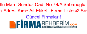 Armutlu+Mah.+Gunduz+Cad.+No:79/A+Sabanoglu+Firini+Yani+Adresi+Kime+Ait+Etiketli+Firma+Listesi2.Sayfa Güncel+Firmaları!