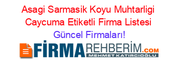 Asagi+Sarmasik+Koyu+Muhtarligi+Caycuma+Etiketli+Firma+Listesi Güncel+Firmaları!