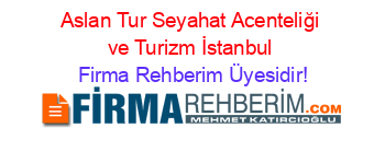 Aslan+Tur+Seyahat+Acenteliği+ve+Turizm+İstanbul Firma+Rehberim+Üyesidir!