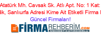 Atatürk+Mh.+Cavsak+Sk.+Atlı+Apt.+No:+1+Kat:+1,+Valilik,+Sanlıurfa+Adresi+Kime+Ait+Etiketli+Firma+Listesi Güncel+Firmaları!