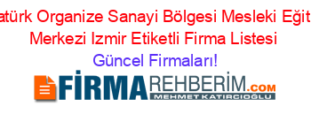 Atatürk+Organize+Sanayi+Bölgesi+Mesleki+Eğitim+Merkezi+Izmir+Etiketli+Firma+Listesi Güncel+Firmaları!