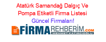 Atatürk+Samandağ+Dalgıç+Ve+Pompa+Etiketli+Firma+Listesi Güncel+Firmaları!