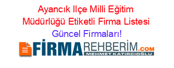 Ayancık+Ilçe+Milli+Eğitim+Müdürlüğü+Etiketli+Firma+Listesi Güncel+Firmaları!