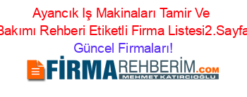 Ayancık+Iş+Makinaları+Tamir+Ve+Bakımı+Rehberi+Etiketli+Firma+Listesi2.Sayfa Güncel+Firmaları!