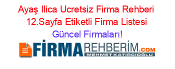 Ayaş+Ilica+Ucretsiz+Firma+Rehberi+12.Sayfa+Etiketli+Firma+Listesi Güncel+Firmaları!