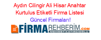 Aydın+Cilingir+Ali+Hisar+Anahtar+Kurtulus+Etiketli+Firma+Listesi Güncel+Firmaları!