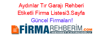 Aydınlar+Tır+Garajı+Rehberi+Etiketli+Firma+Listesi3.Sayfa Güncel+Firmaları!