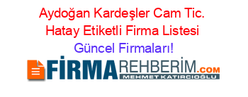 Aydoğan+Kardeşler+Cam+Tic.+Hatay+Etiketli+Firma+Listesi Güncel+Firmaları!