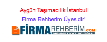 Aygün+Taşımacılık+İstanbul Firma+Rehberim+Üyesidir!