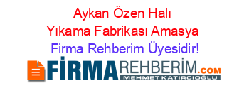 Aykan+Özen+Halı+Yıkama+Fabrikası+Amasya Firma+Rehberim+Üyesidir!