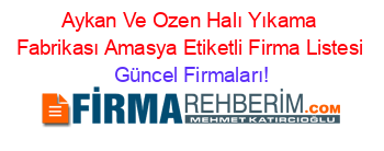 Aykan+Ve+Ozen+Halı+Yıkama+Fabrikası+Amasya+Etiketli+Firma+Listesi Güncel+Firmaları!