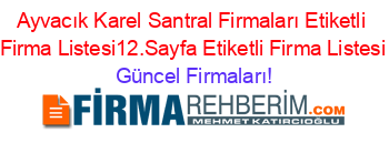 Ayvacık+Karel+Santral+Firmaları+Etiketli+Firma+Listesi12.Sayfa+Etiketli+Firma+Listesi Güncel+Firmaları!