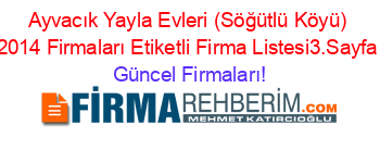 Ayvacık+Yayla+Evleri+(Söğütlü+Köyü)+2014+Firmaları+Etiketli+Firma+Listesi3.Sayfa Güncel+Firmaları!