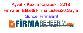 Ayvalık+Kazim+Karabekir+2018+Firmaları+Etiketli+Firma+Listesi20.Sayfa Güncel+Firmaları!