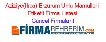 Aziziye(Ilıca)+Erzurum+Unlu+Mamülleri+Etiketli+Firma+Listesi Güncel+Firmaları!