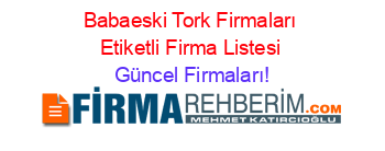 Babaeski+Tork+Firmaları+Etiketli+Firma+Listesi Güncel+Firmaları!