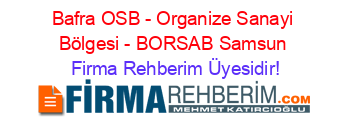 Bafra+OSB+-+Organize+Sanayi+Bölgesi+-+BORSAB+Samsun Firma+Rehberim+Üyesidir!