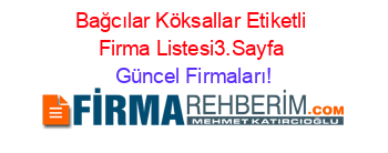 Bağcılar+Köksallar+Etiketli+Firma+Listesi3.Sayfa Güncel+Firmaları!