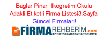 Baglar+Pinari+Ilkogretim+Okulu+Adakli+Etiketli+Firma+Listesi3.Sayfa Güncel+Firmaları!