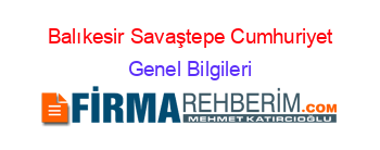 Balıkesir+Savaştepe+Cumhuriyet Genel+Bilgileri