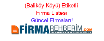 (Baliköy+Köyü)+Etiketli+Firma+Listesi Güncel+Firmaları!