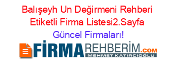 Balışeyh+Un+Değirmeni+Rehberi+Etiketli+Firma+Listesi2.Sayfa Güncel+Firmaları!