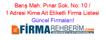 Barış+Mah.+Pınar+Sok.+No:+10+/+1+Adresi+Kime+Ait+Etiketli+Firma+Listesi Güncel+Firmaları!