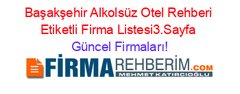 Başakşehir+Alkolsüz+Otel+Rehberi+Etiketli+Firma+Listesi3.Sayfa Güncel+Firmaları!